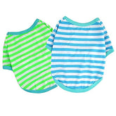 KUTKUT 2Pcs Small Dog Cotton Striped Clothing, Puppy Vest T-Shirts Outfits for Dogs and Cat Apparel, Doggy Breathable Soft Shirts for Pet Dogs Kitten Boy and Girl - kutkutstyle